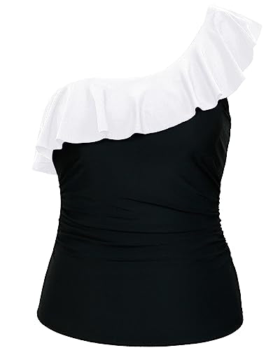 Yonique Ruffle Bathing Suit Tankini Strapless Bathing Suit Tops