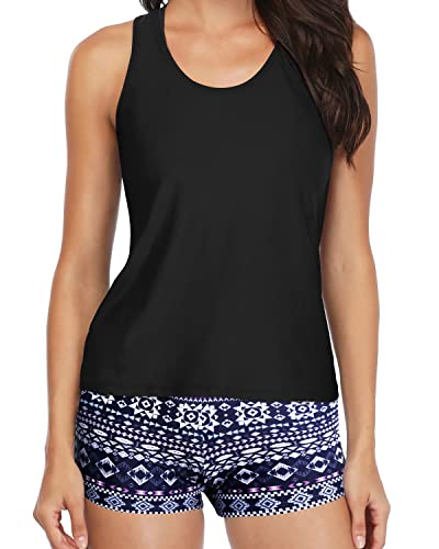 Teen Athletic Tankini Swimsuit 3 Piece Bathing Suit with Boy Shorts fo Yonique
