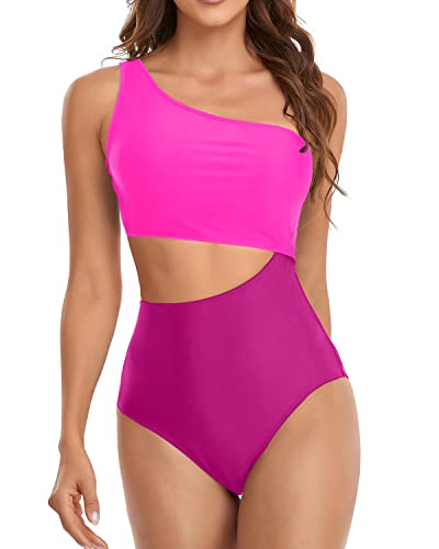 Asymmetric One Shoulder Neckline Cutout One Piece Swimsuits
