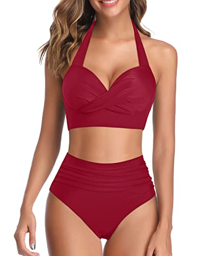  Yonique Women Halter Bikini Top Only Padded Swimsuits