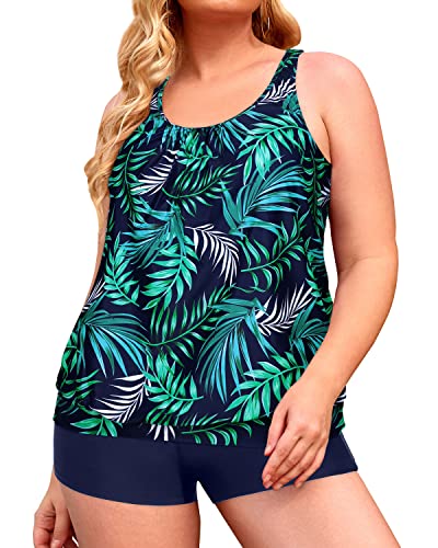 Adjustable Shoulder Straps Built-In Padded Bra Plus Size Swimwear-Blue –  Yonique