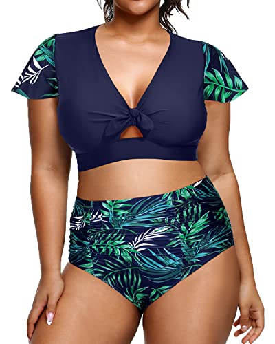 Short sleeve sales high waisted bikini