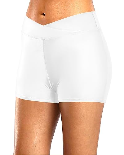 Cross Waist Tankini Bottoms Solid Board Shorts