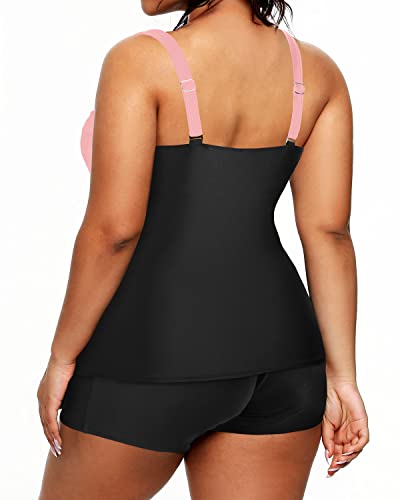 Womens Plus Size Swimsuits Tummy Control Tankini Two Piece Athletic Swimwear