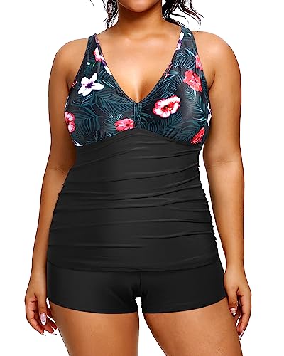 Yonique Blouson Tankini Swimsuits for Women 2 Piece Bathing Suits Tops with  Boyshorts Modest Loose Fit Swimwear, Flamingo, L price in UAE,  UAE
