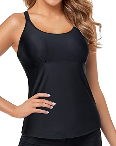 Modest Women's Tankini Tops with Tummy Control Swimsuit Tops