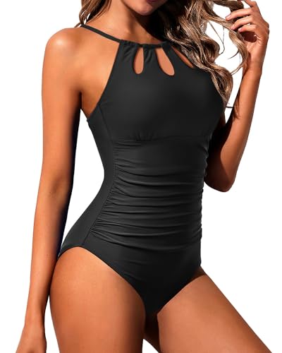 Women One Piece Swimsuit Tummy Control High Neck Bathing Suit Slimming Swimsuit
