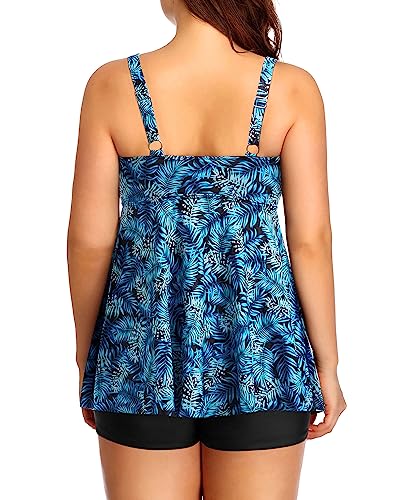 Two Piece Flowy Plus Size Tankini Swimsuits