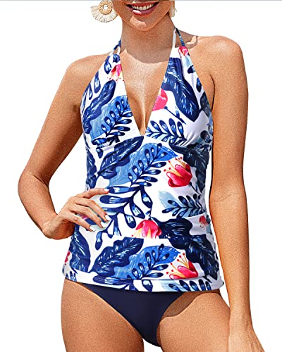 Deep V-Neck Plus Size Two Piece Bathing Suit