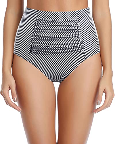 Ruched Full Coverage High Waisted Swimsuit Bottom Women's Bikini Bottom