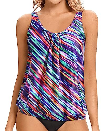 Blouson Tankini Tops Loose Fit Tank Tops