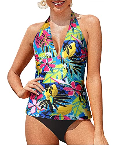 Plus Size Self-Tie Adjustable Straps Tankini