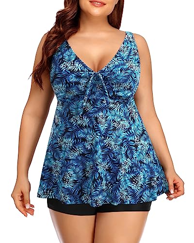 Two Piece Flowy Plus Size Tankini Swimsuits