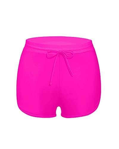 Summer Beach Outdoor Swimming Casual Wear Swim Shorts-Neon Pink