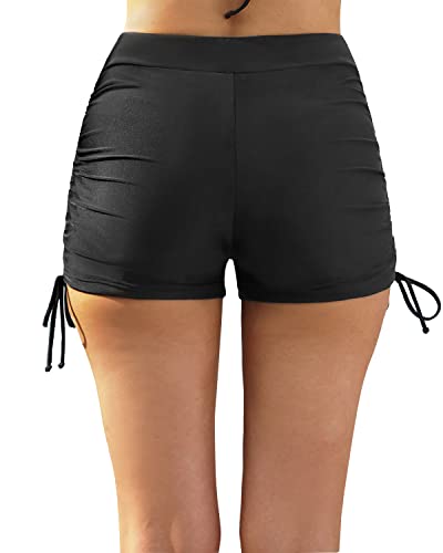 Women's Swim Shorts Boy Shorts Board Shorts For Women Swimwear-Black