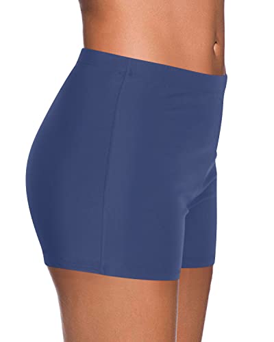 Women's Comfy Inner Lining Tankini Bottoms Swimsuit-Blue