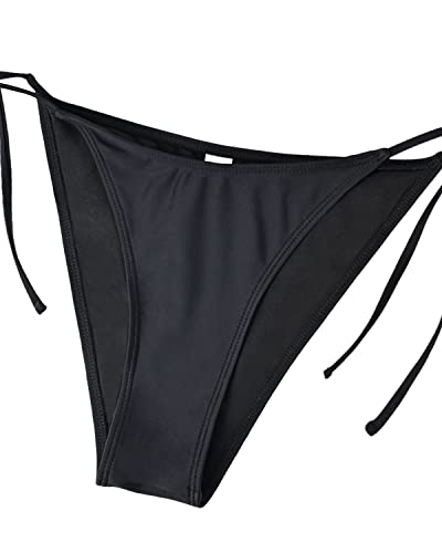 Tie Side Bikini Bathing Suit Beach Skirt Chic 3-Piece Bikini Set-Black