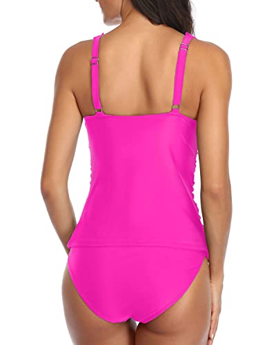 Women's Flattering Two Piece Bathing Suits For A Slimming Silhouette-Neon Pink