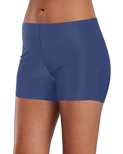Women's Comfy Inner Lining Tankini Bottoms Swimsuit-Blue