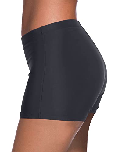 Built-In Front Lining Swim Shorts For Not See-Through-Grey