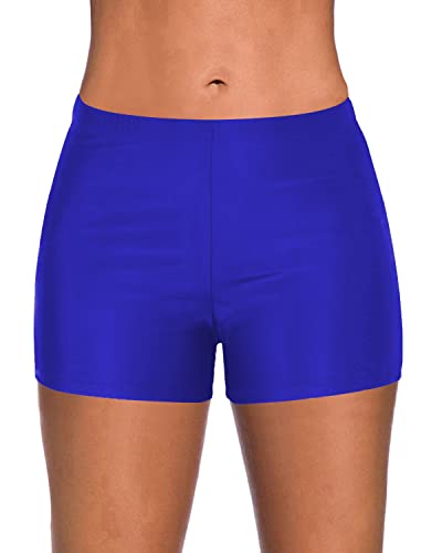 Loose Fitting Swim Board Shorts For Women's Water Activities-Royal Blue