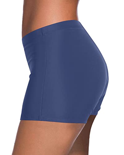 Women's Comfy Inner Lining Tankini Bottoms Swimsuit-Blue