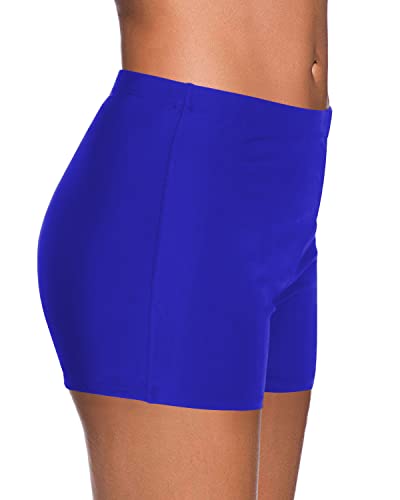 Loose Fitting Swim Board Shorts For Women's Water Activities-Royal Blue
