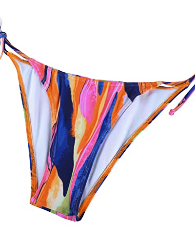 Adjustable Halterneck Bikini Swimsuit Set Vintage Three Piece Bikini-Colorful