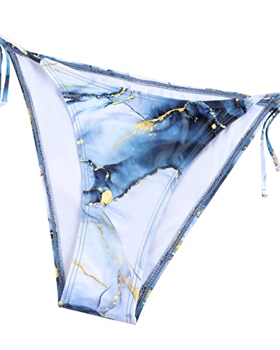 Tie-Side Bikini Bathing Suit Mesh Beach Skirt For Women-Blue Marble