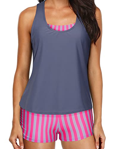 Athletic Womens Tankini Swimsuits Shorts & Tank Tops-Color