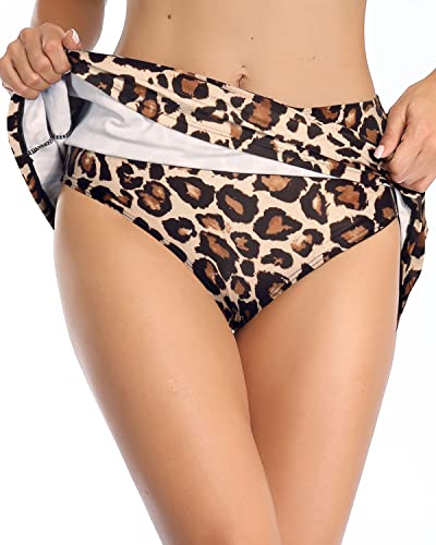 Sexy Elastic Waist Swimsuit Skirt Bottoms For Women-Leopard