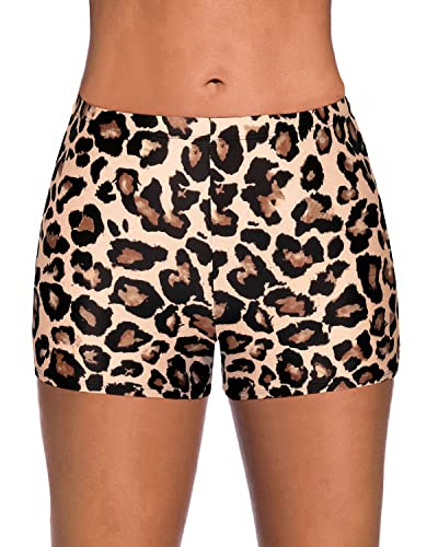 Women's Tummy Control Tankini Bottoms Swimsuit-Leopard