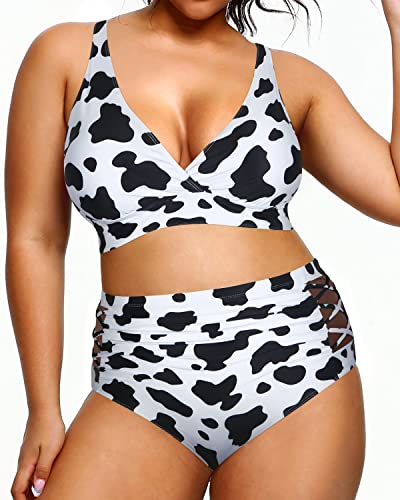 Plus Size High Waisted Bikini Two Piece Swimsuits Tummy Control Swimwe –  Yonique
