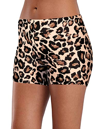 Women's Tummy Control Tankini Bottoms Swimsuit-Leopard